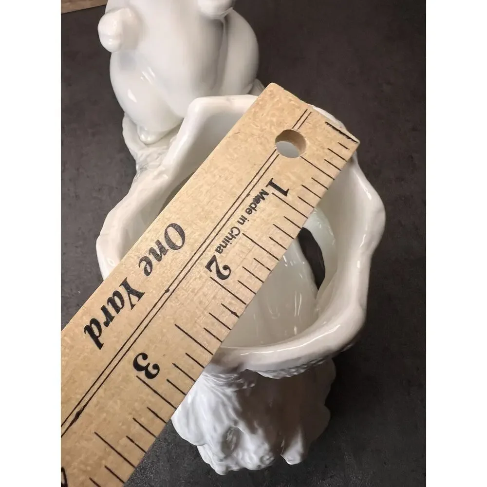 VTG White Mouse Tree Trunk Vase Succulent Planter Ceramic 99 INTL